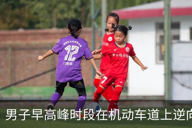 男子早高峰时段在机动车道上逆向闯红灯跑步锻炼，身旁车辆疾驰，交警：近期多起交通违法，一并罚款120元